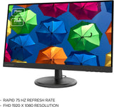 Lenovo D27-30 27 inch FHD with Eye safe Monitor (VA Panel, 75Hz, 4ms, HDMI, VGA, AMD FreeSync) - Adjustable Tilt Stand