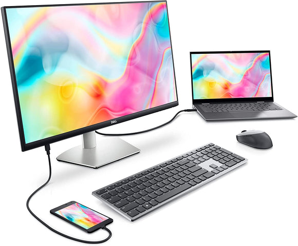 Dell S2722DC USB-C 27 Inch QHD (2560x1440) Monitor, 75Hz, IPS, 4ms, AMD Free Sync, 99% sRGB, Built-in Speakers, USB-C, 2x HDMI, 2x USB, 3 Year Warranty