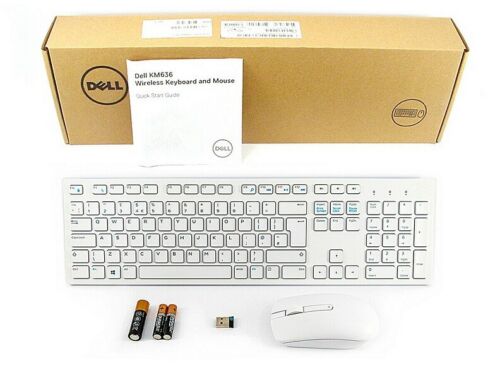 Brand New Dell Wireless UK QWERTY Keyboard and Mouse KM636 (White)