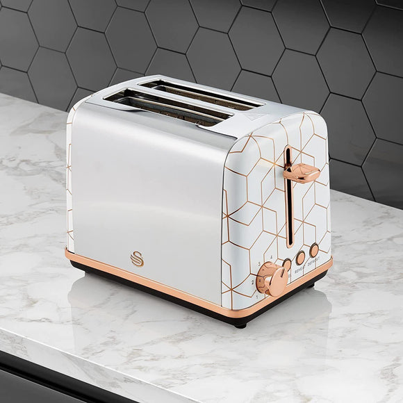 White and gold toaster top